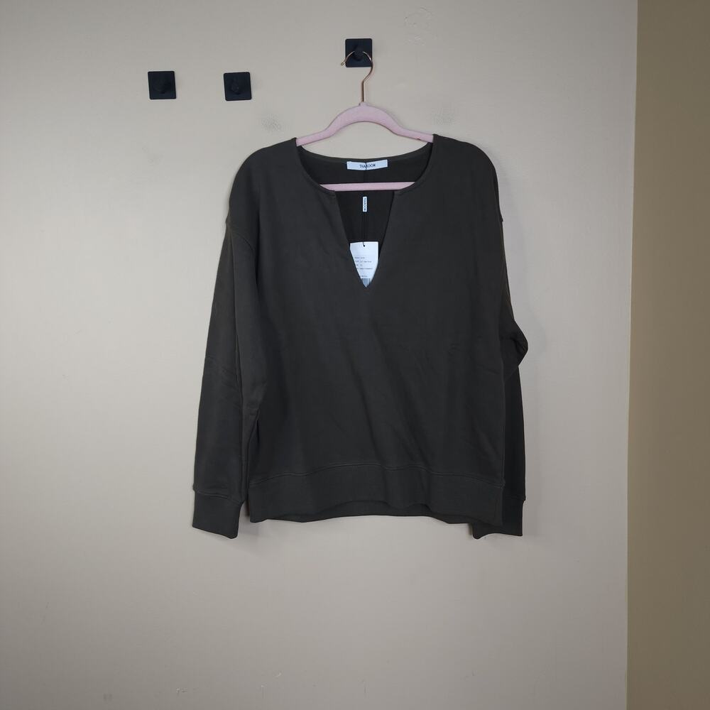 Thakoon Olive Deep V Neck Sweater Size XL